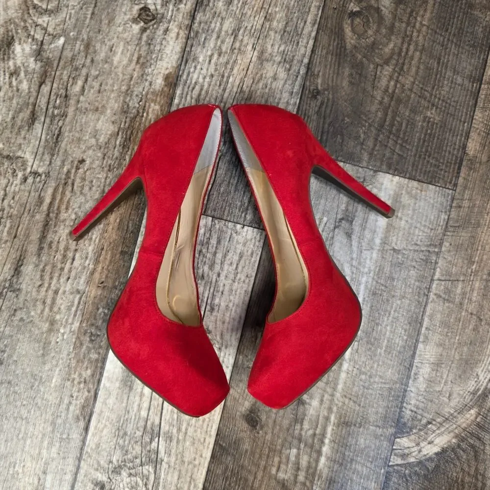 Jessica Simpson Red Platform Pumps Stiletto  Size 8 1/2